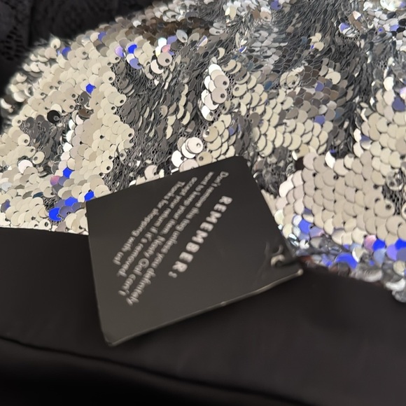 NASTY GAL Halter Black and Sequin Night Mini Dress NWT - Small - Picture 4 of 11